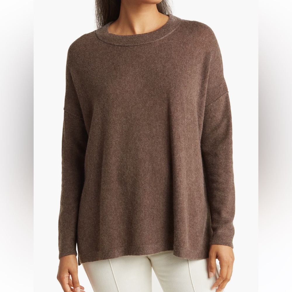 Griffen wool and cashmere ballet tunic sweater brown